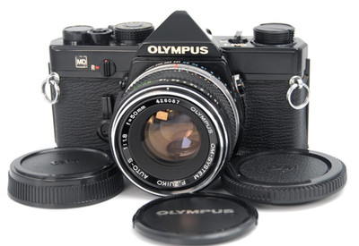 Near MINT】 Olympus OM-1 MD Black 35mm Film Camera F.Zuiko 50mm f1