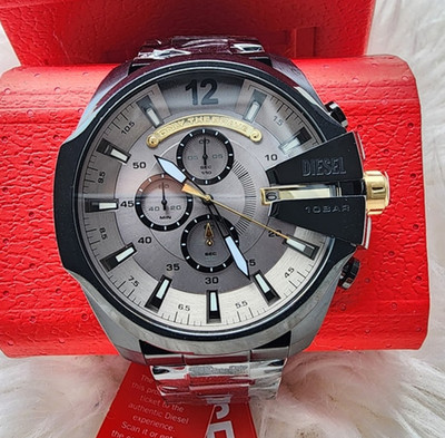 Diesel DZ4479 Mega Chief Men's Watch Gray Dial Stainless Steel Chronograph