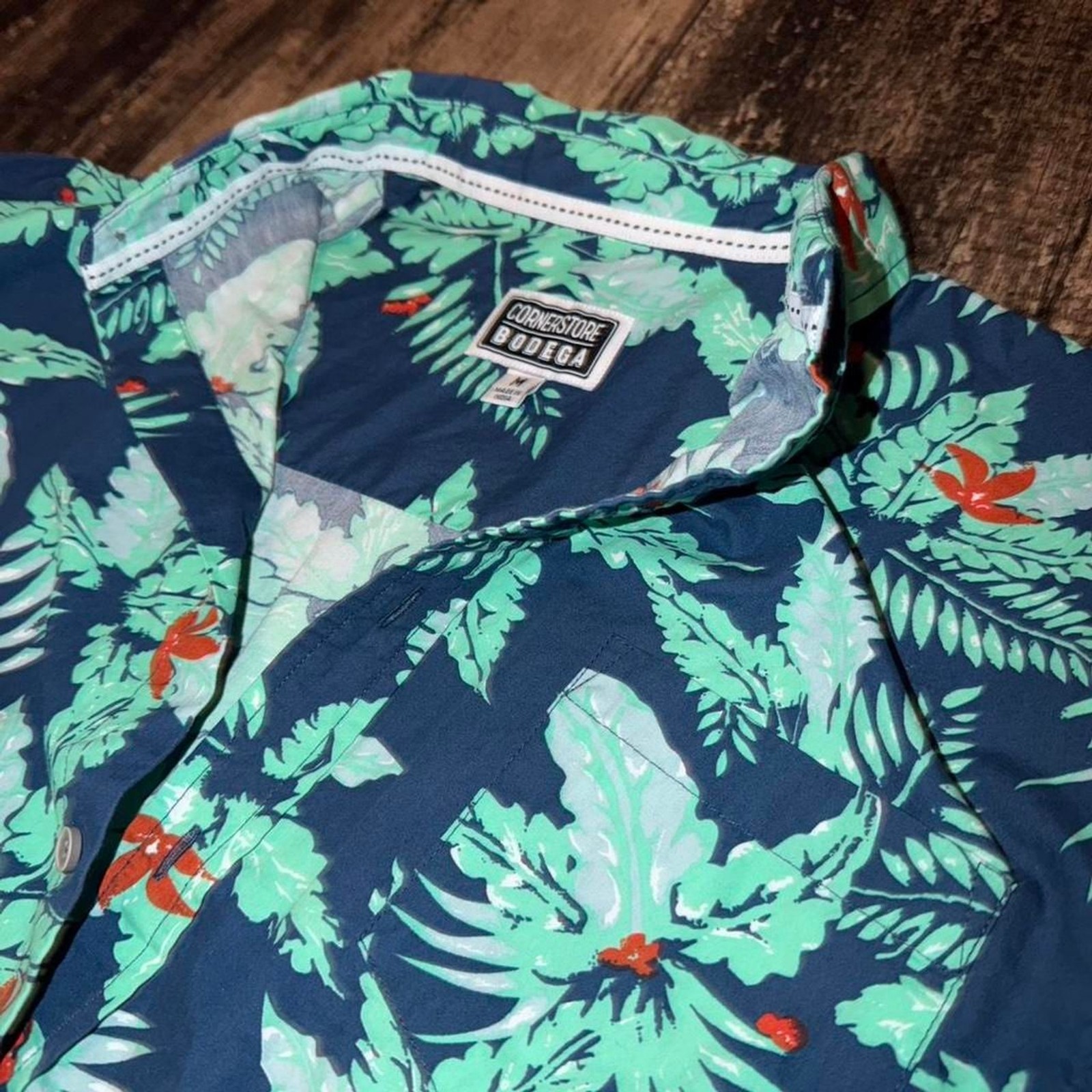 Cornerstore Bodega Tropical Leaf Button-Up Shirt … - image 2
