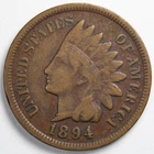 1894 Indian Head Penny Cent Very Good (VG)