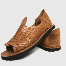 SIDREY Mujer Sandalias Estilo Pachuco Hechas a Mano Color Coñac Marrón Huaraches Talla 8