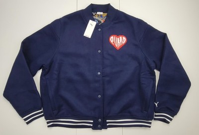 PUMA Sticker Pack Basketball Varsity Jacket Men's Size XXL Navy Blue $200 NEW