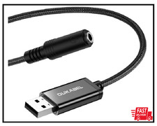 USB to 3.5Mm Jack Audio Adapter, USB to Aux Cable with TRRS 4-Pole Mic-Supported