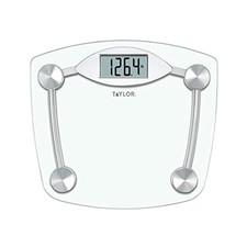Taylor Digital Bathroom Scale 400 lb Instant On Clear Glass Chrome Base