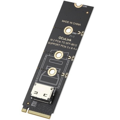 M.2 NVME PCIe 4.0 To OCuLink SFF-8612 SFF-8611 4i Host Adapter 64Gbps eGPU