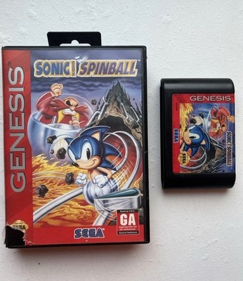 Sonic Spinball (Sega Genesis) 1994 - Cartridge and Box - Tested!