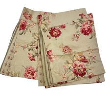 2 Country Curtains Valances French Country Stripe Roses Floral 48&rdquo; X15.5&rdquo; Lined