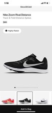 Nike Zoom Rival Track  Field Distance Black White Spikes DC8725-001 M 11 W 12.