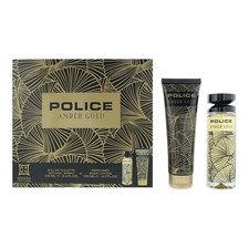 Police Amber Gold 2 Piece Gift Set: EDT 100ml  Body Lotion 125ml For Women