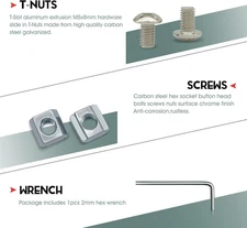 300Pcs Screws Nuts Kit for 2020 Series Corner Bracket Connector, 150Pcs M5 Nu...