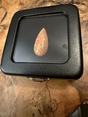 6.95ct Opal Teardrop Cabochon AAA+ Ethiopian Lots Of Fire & Movement Loose VIDEO
