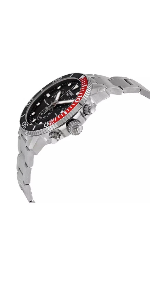 Relógio masculino TISSOT Seastar 1000 cronógrafo quartzo mostrador preto T120.417.11.051.01 - Imagem 2 de 4