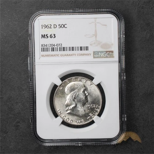 1962-D Franklin Silver Half Dollar 50c - NGC MS63 - Denver