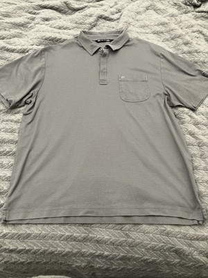 Travis Matthew Performance Golf Polo Men's Large Gray Short Sleeve  Pocket 