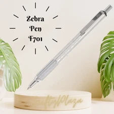 Zebra Pen F-701 Ballpoint Stainless Steel Retractable Pen Black Fine Point 0.8mm