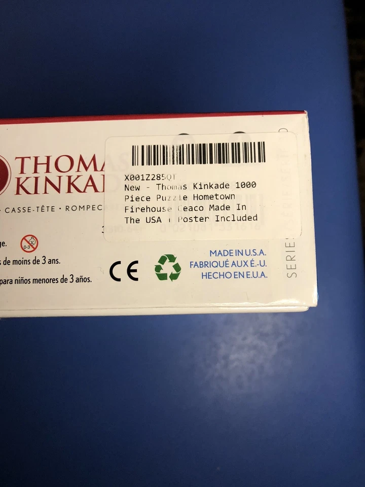 Thomas Kinkade 1000 piece Complete Puzzle Hometown Firehouse with Poster New - Image 4 of 4