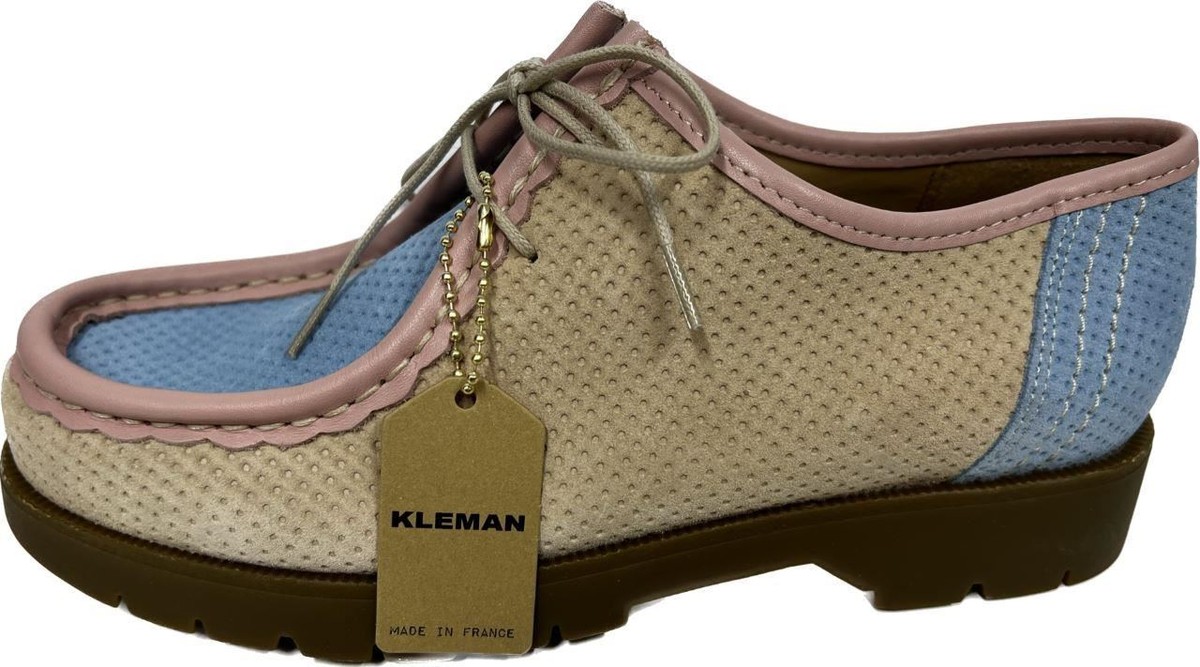 KLEMAN Shoes Beige Blue & Pink Suede Padror Size 37 / UK 4.5 KLEMAN Shoes Beige Blue & Pink Suede Padror Size 37 / UK 4.5