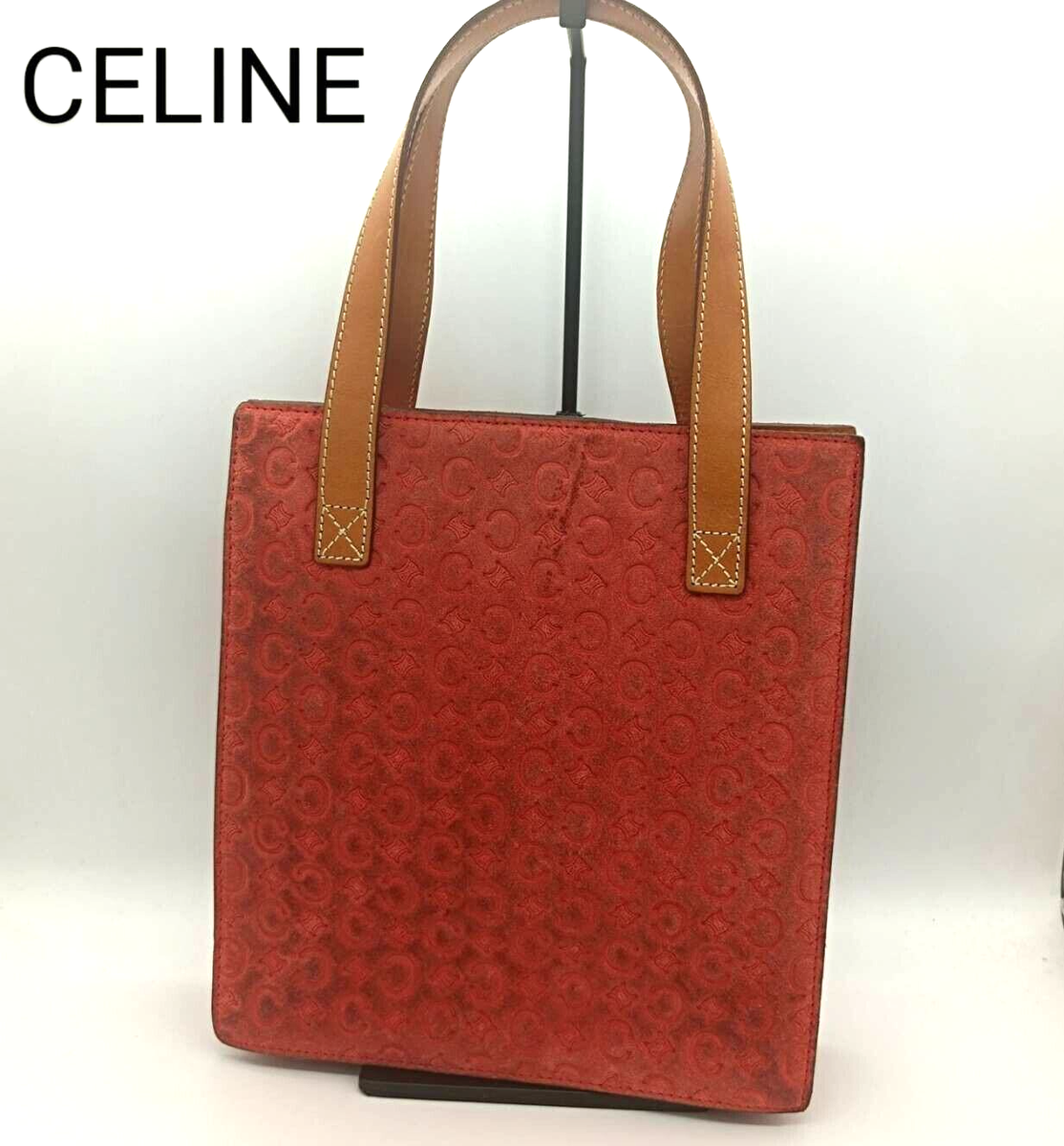 バッグ CELINE C MACADAM SUEDE TOTE HAND BAG Old Celine C Macadam Hand Bag Tote Bag Suede Pink Vintage F