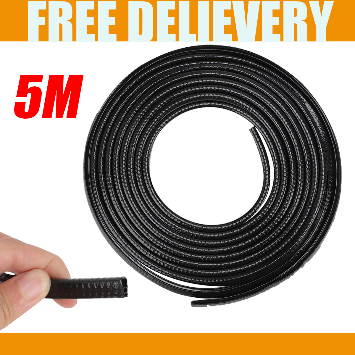 Car Door Edge Guard Rubber Seal Trim Molding 5M Weatherstrip Protector