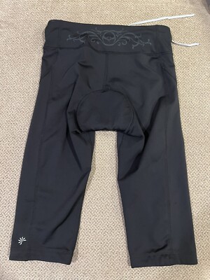 Womens Athleta Padded Cycling Knickers Tights Cropped Capri Small