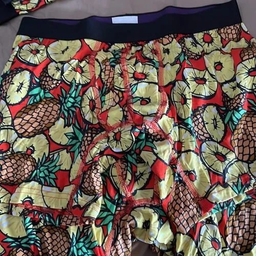 MeUndies 2 Mens Small  Hawaiian Pineapple Ultra Soft Boxer Briefs w Fly FREE SH