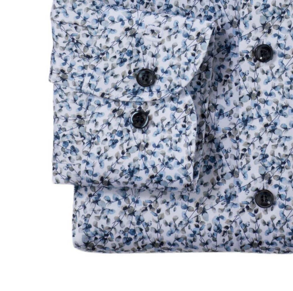 Camicia Business Olymp Level Five Uomo Body Fit Blu Floreale 204364 11 Blu - Immagine 4 di 4