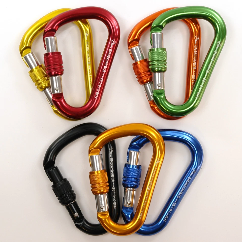Aliens HMS Karabiner 25kN mit Schraubsicherung und Keylock, Schraubkarabiner