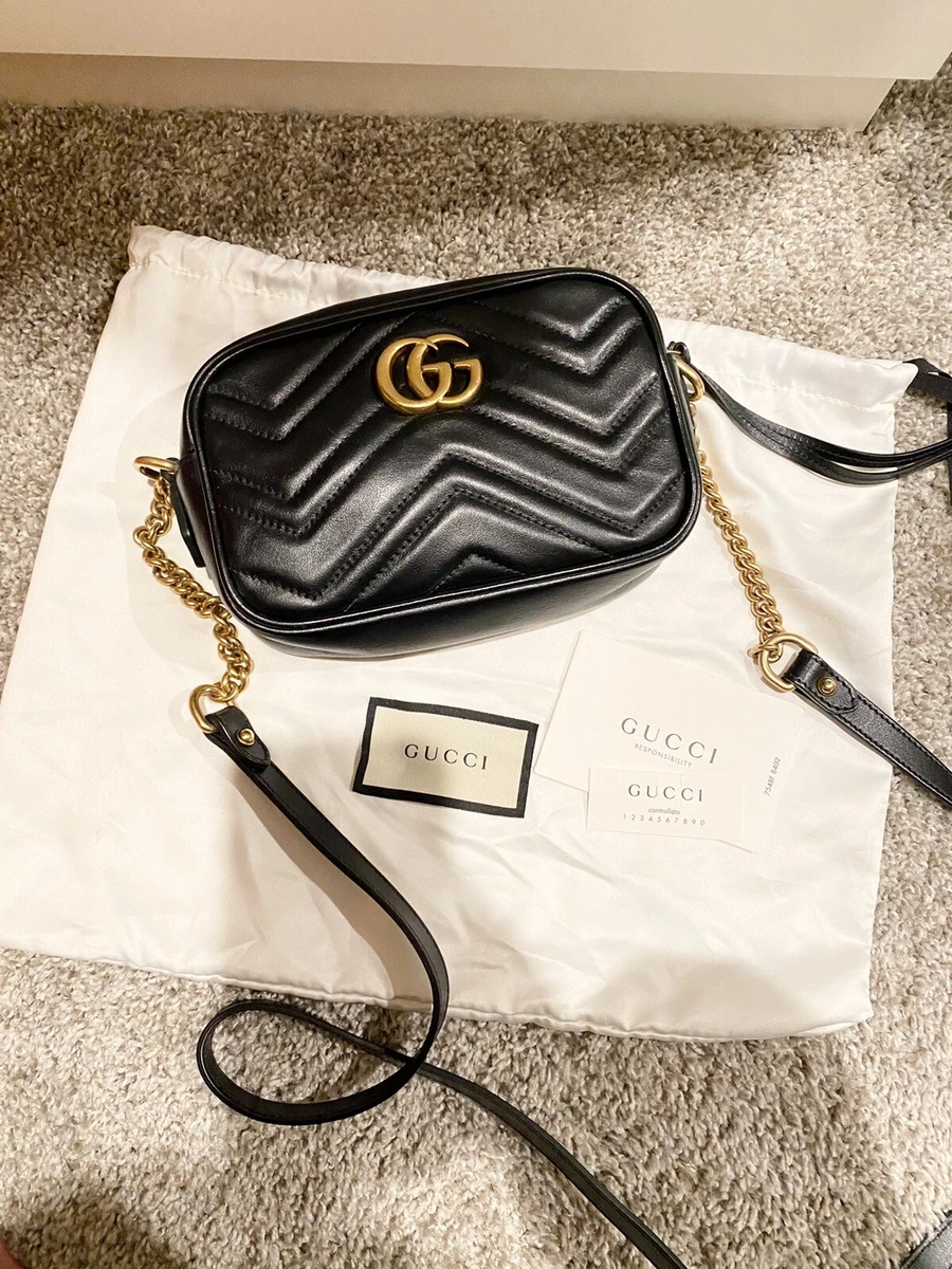 Gucci GG Marmont Camera Bag Matelasse Mini Black