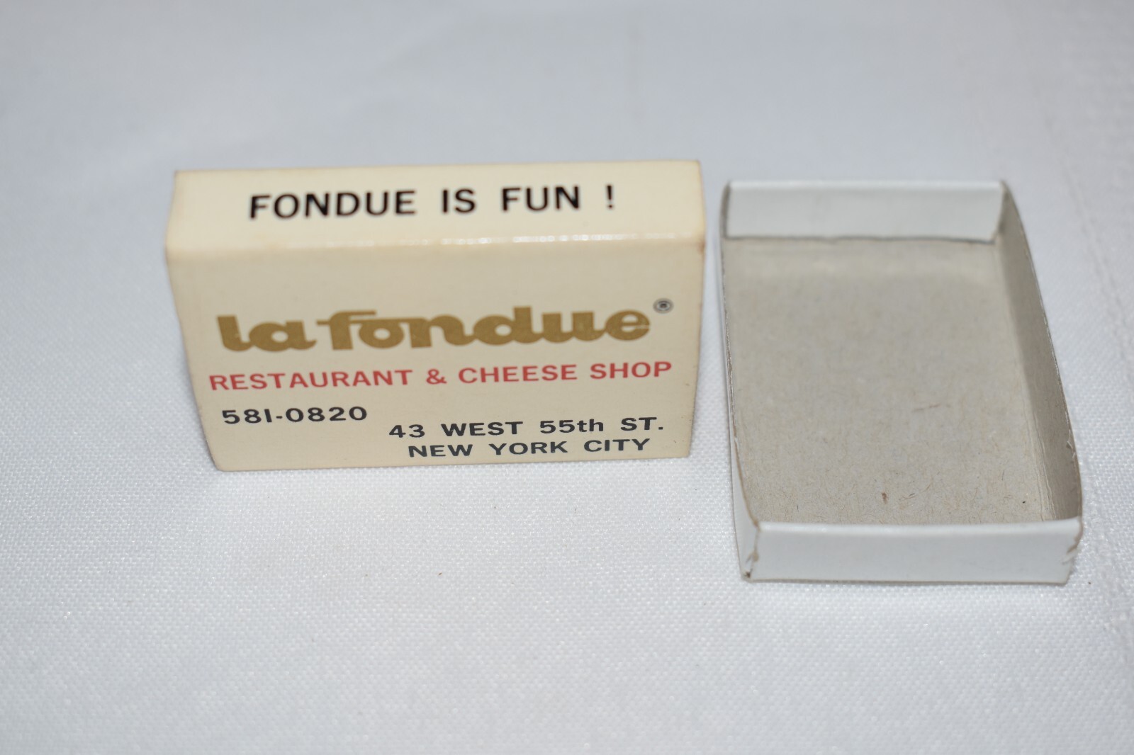 La Fondue Restaurant and Cheese Shop New York City Matchbox eBay