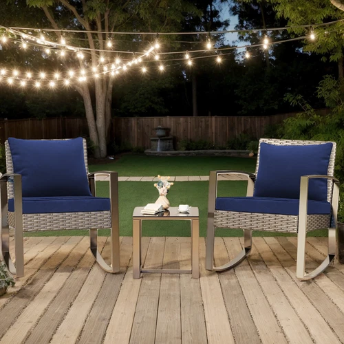 indoor Outdoor Patio Deep Seating Cushion Set with Ties Sofa Seat/Back Cushion - Picture 31 of 50