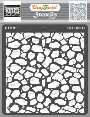 CrafTreat Stone Stencil for Furniture Painting - Background 6''X6'' 