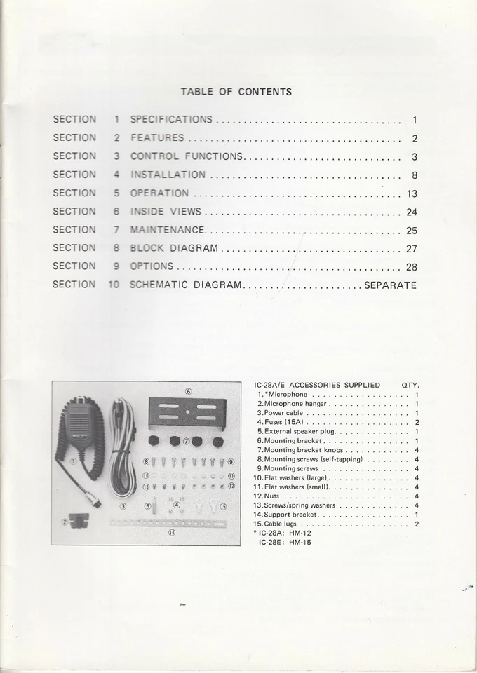 OEM Icom IC-28A/E 144MHz FM Transceiver Instruction Manual - Image 2 of 2