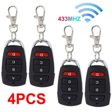 4pc Universal 433mhz Electric Garage Door Cloning Remote Control Key Fob Opener- 4pc Universal 433mhz Electric Garage Door Cloning Remote Control Key Fob Opener-