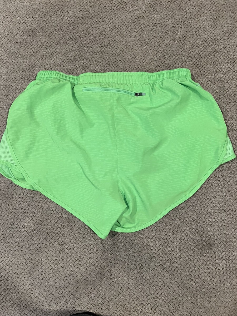 Women's Nike Lined Briefs Running Shorts Neon Green Small