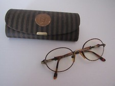 FENDI Eyeglass Havana Antique Bronze Frames  Carrying Case Vintage