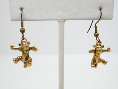 Disney Signed Winnie The Pooh Tigger Gold Tone Dangle Lever