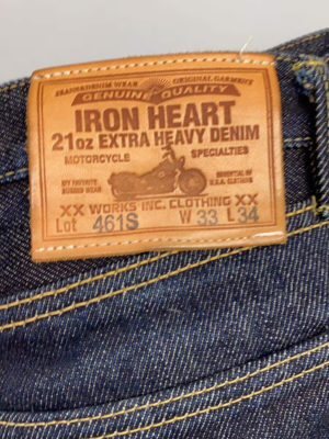 IRON HEART 21oz Extra Heavy Denim 461s indigo Straight W33 From