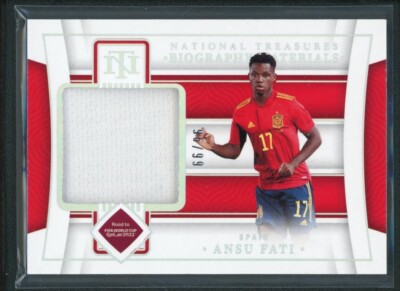 2022 ANSU FATI 96/99 JERSEY PANINI NATIONAL TREASURES FIFA ROAD TO WORLD CUP