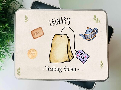 Personalisierte Teebeutel Keksdose, Leckerli, Freundin, Geschenk für Sie, Ihn, Mama, Papa