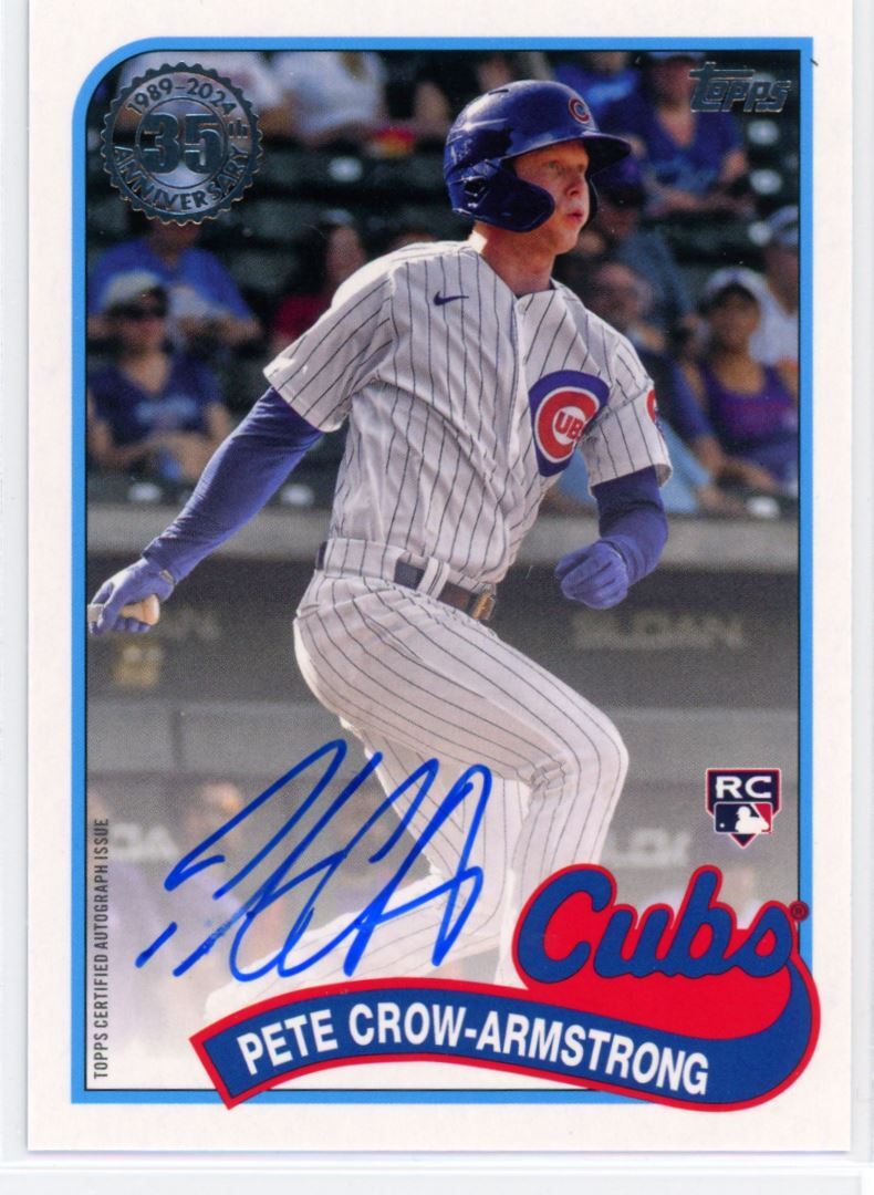 2024 Topps 1989 Baseball Autographs Pete Crow-Armstrong RC Auto 