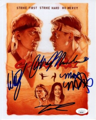 Cobra Kai Signed 8x10 Cast Photo William Zabka Mary Mouser Ralph