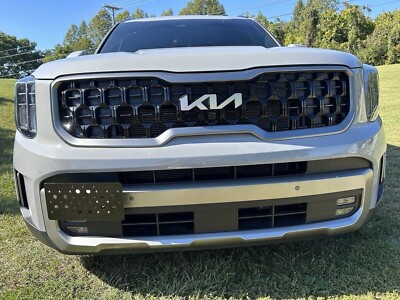 Front Bumper Tow Hook License Plate Mount Bracket For Kia Telluride 2023 - 2025