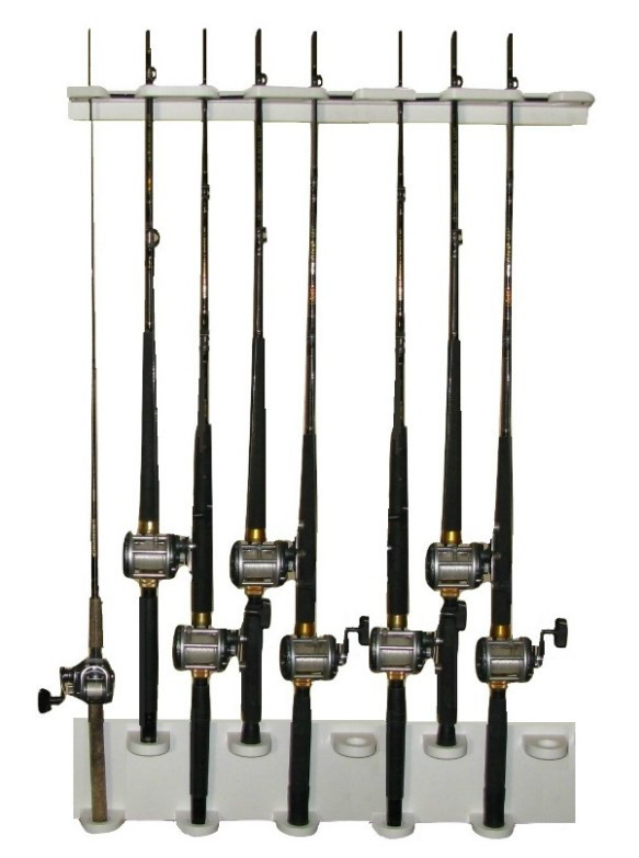 Wall Mount Fishing Rod Holder For 10 Big Game Rods and Reels Fresh and  saltwater | eBay