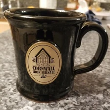 Sunset Hills Stoneware HISTORIC CORNWALL  IRON FURNACE PA  Mug  Black 