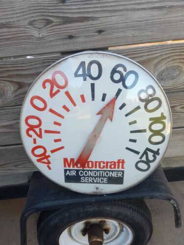 VINTAGE MOTORCRAFT AIR CONDITIONER SERVICE DIAL THERMOMETER, SIGN, 18 1/2" DIA. - Picture 1 of 6