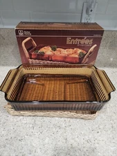 Anchor Hocking Amber Utility Dish NIB