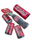 Coca Cola Vintage Rubber Squeeze Bottle, Piggy Bank & UK Cans Collectible