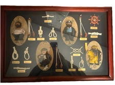 Framed Vintage Nautical Knot Board Shadow Box  14 Knots & Labels 23.5” X 15.5”