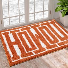 Washable Howdy Rug Indoor Doormat, Cowboy Country Rustic Southwestern Bathroo...