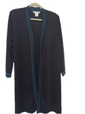 EXCLUSIVELY MISOOK - CLASSIC LONG-SLEEVED DUSTER - BLACK TEAL- Medium